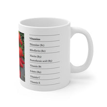 Load image into Gallery viewer, Ceramic Mug 11oz - Health Benefits of Strawberries
