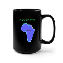 Load image into Gallery viewer, A Cup Of Healing for Africa, a beautiful black ceramic 15oz mug
