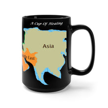 Load image into Gallery viewer, A Cup Of Healing for Asia, a beautiful black ceramic 15oz mug
