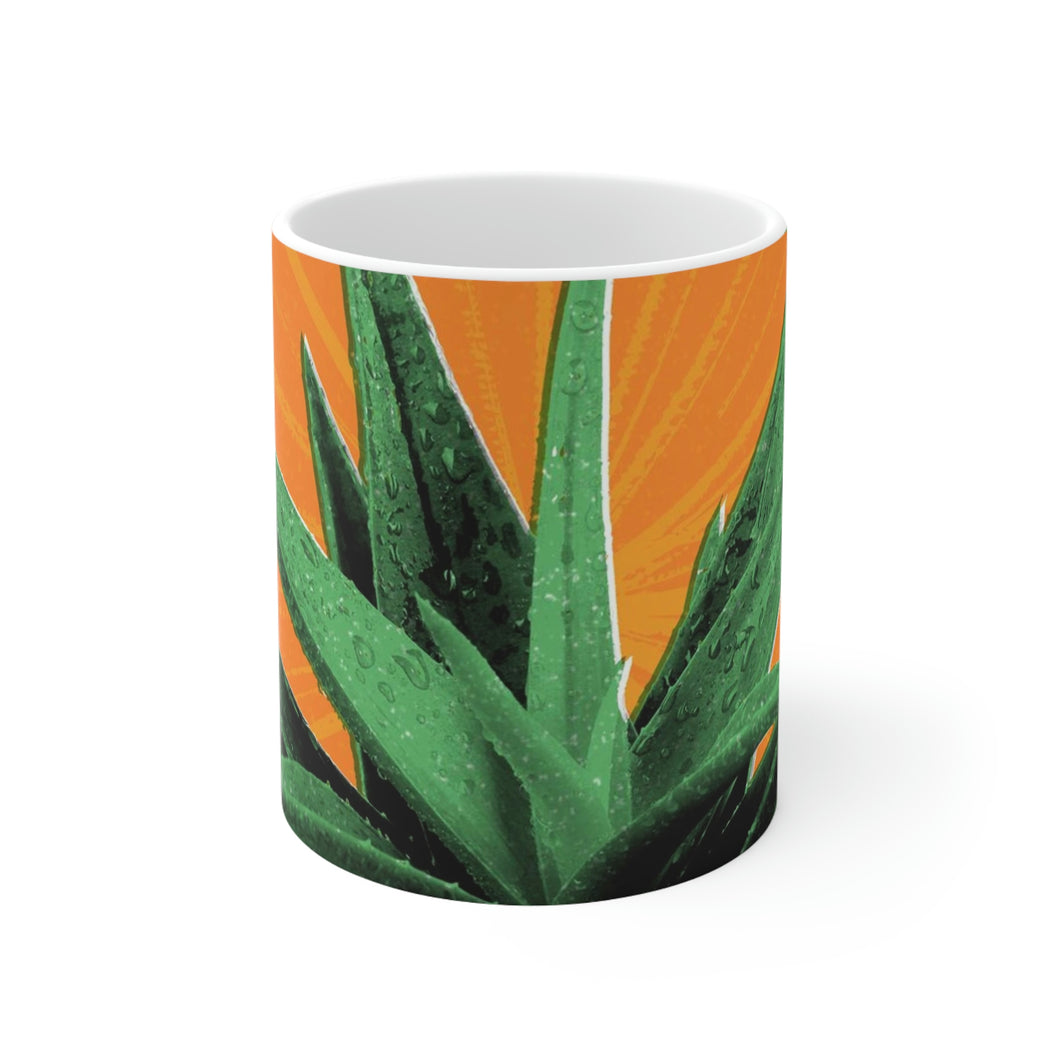 A Cup Of Healing with Aloe Vera, Ceramic Mug 11oz